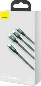 Kabel USB Baseus USB-C - USB-C + microUSB + Lightning 1.5 m Zielony (1573-74475_20220301153445) 5