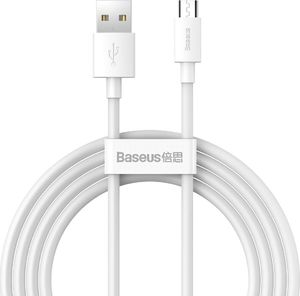 Kabel USB Baseus USB-A - microUSB 1.5 m Biały (BSU2080WHT) 1
