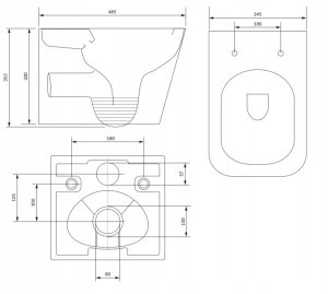 Miska WC Omnires MISKA WIS.B/KOŁ+DE 48,5x34,5 FONTANAMWBP 8