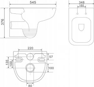 Miska WC Omnires MISKA WISZ.B/KOŁ+DES 49x37 OTTAWAMWBP 12