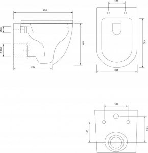 Miska WC Omnires MISKA WISZ.B/KOŁ+DES 49x37 OTTAWAMWBP 6