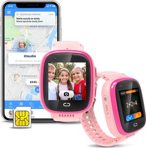 Smartwatch Bezpieczna Rodzina GJD.13 + Pakiet 1 miesiąca subskrypcji Różowy 1