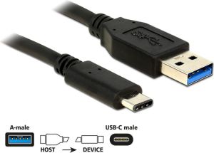 Kabel USB Delock USB-A - USB-C 0.5 m Czarny (83869) 2