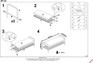 Halmar Stojak na buty ST-12 szary/naturalny 3