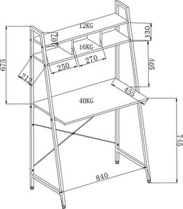 Biurko Halmar Narvik B2 Brązowe 84 cm x 46 cm 6