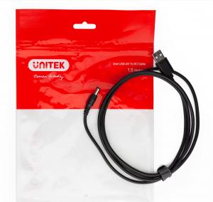 Kabel USB Unitek USB-A - DC 5.5 mm 1.5 m Czarny (Y-C4046BK) 5