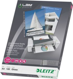 Esselte LEITZ 100 A4 LAM POUCH PUNCHED 125MICRON (33878) 1