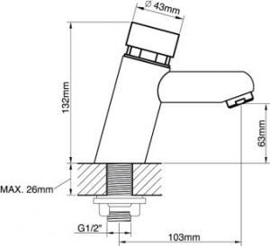 Bateria umywalkowa Valvex stojąca chrom (CGX577) 2