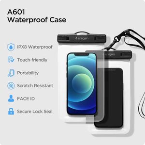 Spigen Uniwersalne wodoszczelne etui Spigen A601 Universal Waterproof Case Crystal Clear [2 PACK] 6
