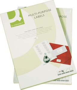 Q-Connect Etykiety uniwersalne Q-CONNECT, 52,5x29,7mm, prostokątne, białe 100 ark. - 5705831005747 2