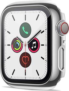 Alogy Etui obudowa Alogy 2w1 nakładka ze szkłem do Apple Watch 4/5/6/SE 44mm Srebrna 1