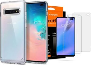Spigen Etui Spigen Ultra Hybrid Samsung Galaxy S10 Plus Crystal clear + Folia Neo Flex 6