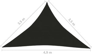 vidaXL Żagiel przeciwsłoneczny, 160 g/m, czarny, 3,5x3,5x4,9 m, HDPE 6