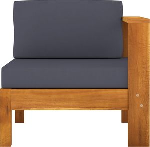 vidaXL Moduł sofy środkowej, 1 podłokietnik, ciemnoszara poduszka 2