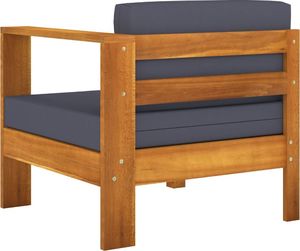 vidaXL Moduł sofy środkowej, 1 podłokietnik, ciemnoszara poduszka 4