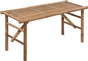 vidaXL Składana ławka ogrodowa z poduszką, 118 cm, bambusowa 2