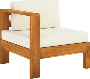 vidaXL 4-osobowa sofa ogrodowa z kremowymi poduszkami, drewno akacjowe 2