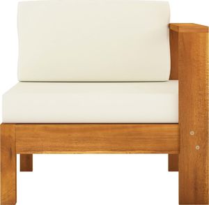 vidaXL 4-osobowa sofa ogrodowa z kremowymi poduszkami, drewno akacjowe 8