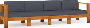 vidaXL 4-osobowa sofa ogrodowa z ciemnoszarymi poduszkami, akacja 1