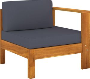 vidaXL 4-osobowa sofa ogrodowa z ciemnoszarymi poduszkami, akacja 8