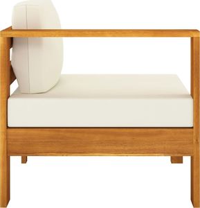 vidaXL 3-osobowa sofa ogrodowa z kremowymi poduszkami, drewno akacjowe 4