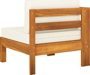 vidaXL 3-osobowa sofa ogrodowa z kremowymi poduszkami, drewno akacjowe 5