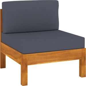 vidaXL 3-osobowa sofa ogrodowa z ciemnoszarymi poduszkami, akacjowa 2