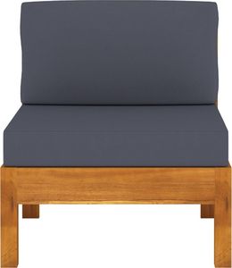 vidaXL 3-osobowa sofa ogrodowa z ciemnoszarymi poduszkami, akacjowa 3