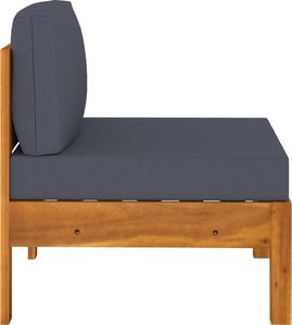 vidaXL 3-osobowa sofa ogrodowa z ciemnoszarymi poduszkami, akacjowa 7