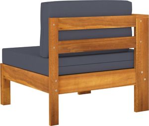 vidaXL 3-osobowa sofa ogrodowa z ciemnoszarymi poduszkami, akacjowa 8