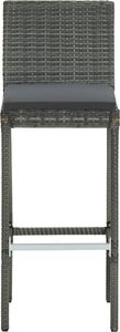 vidaXL 7-cz. zestaw mebli barowych z poduszkami rattan PE szary 3
