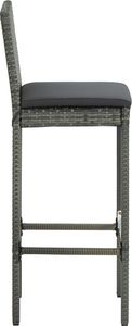 vidaXL 7-cz. zestaw mebli barowych z poduszkami rattan PE szary 4