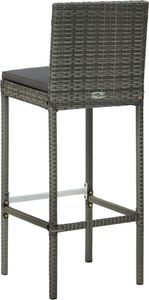 vidaXL 7-cz. zestaw mebli barowych z poduszkami rattan PE szary 5