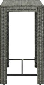 vidaXL 7-cz. zestaw mebli barowych z poduszkami rattan PE szary 8