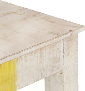 vidaXL Stolik konsolowy, biały, 115x35x77 cm, surowe drewno mango 4