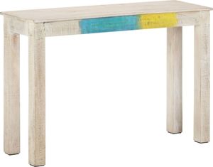 vidaXL Stolik konsolowy, biały, 115x35x77 cm, surowe drewno mango 6