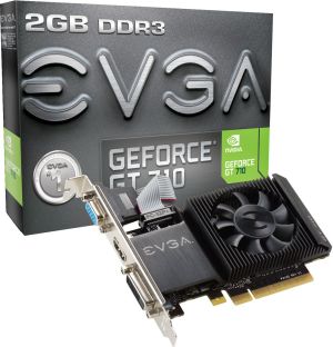 Karta graficzna EVGA GeForce GT 710 2GB DDR3 (64 bit) DVI-D, HDMI, D-Sub, BOX (02G-P3-2713-KR) 1