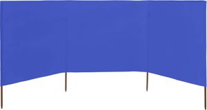 vidaXL Parawan 3-skrzydłowy z tkaniny, 400x80 cm, błękit lazur 3