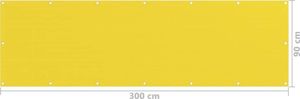 vidaXL Parawan balkonowy, żółty, 90x300 cm, HDPE 5