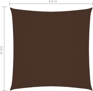 vidaXL Kwadratowy żagiel ogrodowy, tkanina Oxford, 3,6x3,6 m, brązowy 6