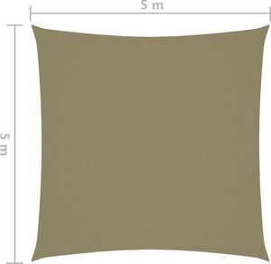 vidaXL Żagiel ogrodowy, tkanina Oxford, kwadratowy, 5x5 m, beżowy 6