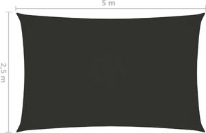 vidaXL Prostokątny żagiel ogrodowy, tkanina Oxford, 2,5x5 m, antracyt 6