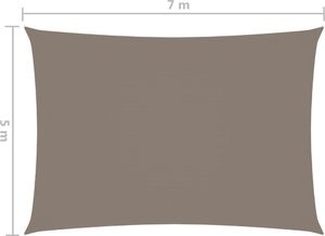 vidaXL Prostokątny żagiel ogrodowy, tkanina Oxford, 5x7 m, taupe 6
