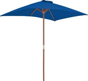 vidaXL Parasol ogrodowy na drewnianym słupku, niebieski, 150x200 cm 3