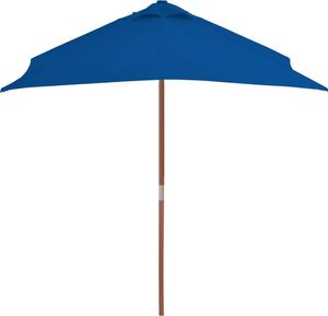 vidaXL Parasol ogrodowy na drewnianym słupku, niebieski, 150x200 cm 4