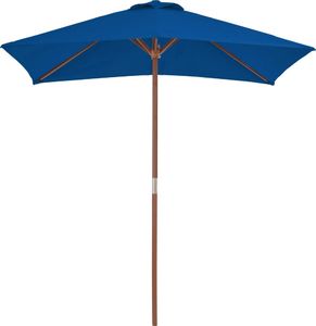 vidaXL Parasol ogrodowy na drewnianym słupku, niebieski, 150x200 cm 5