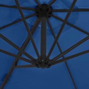 vidaXL Parasol wiszący na stalowym słupku, 300 cm, lazurowy 2