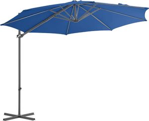 vidaXL Parasol wiszący na stalowym słupku, 300 cm, lazurowy 3
