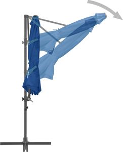 vidaXL Parasol wiszący na stalowym słupku, 300 cm, lazurowy 6