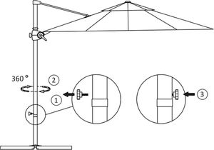 vidaXL Parasol wiszący na stalowym słupku, 300 cm, lazurowy 8